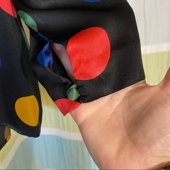 Vintage Silk Polka Dot Roberto Quaglio Blouse Sz 38 Small - Picture 8 of 10